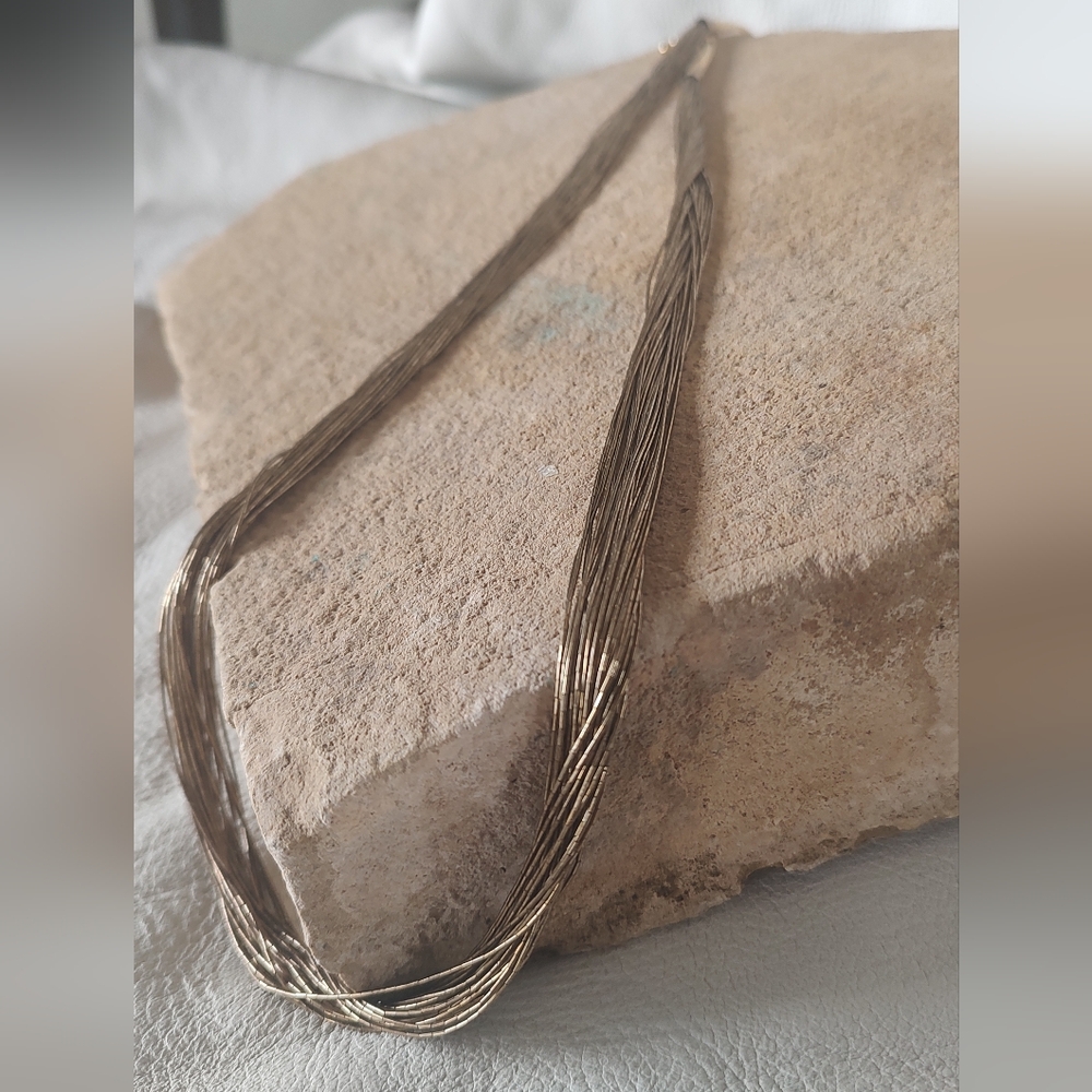 Silver And Gold-Toned Liquid Bead Necklace